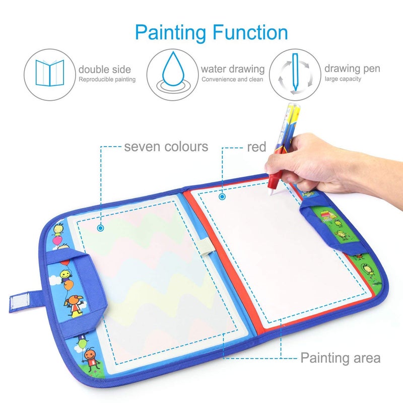 Jenilily Water Doodle Mat Portable Travel Drawing Bag Mat with Pen Educational Painting Toy for Toddlers Kids - Image 4
